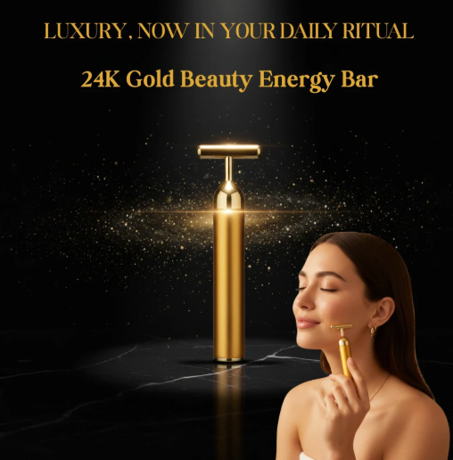 24K Gold Energy Beauty Bar Electric Facial Massage Roller