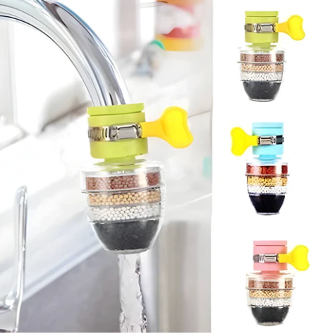 Activated Carbon Water Faucet Mount Filter (Assorted Color)