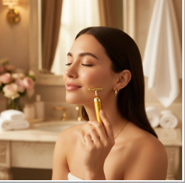 24K Gold Energy Beauty Bar Electric Facial Massage Roller